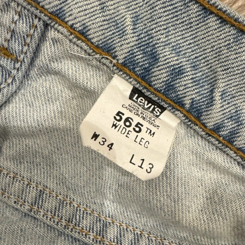 Levis Shorts Mens 34 Jean Denim 565 Wide Leg Jorts Medium‎ Wash Vintage